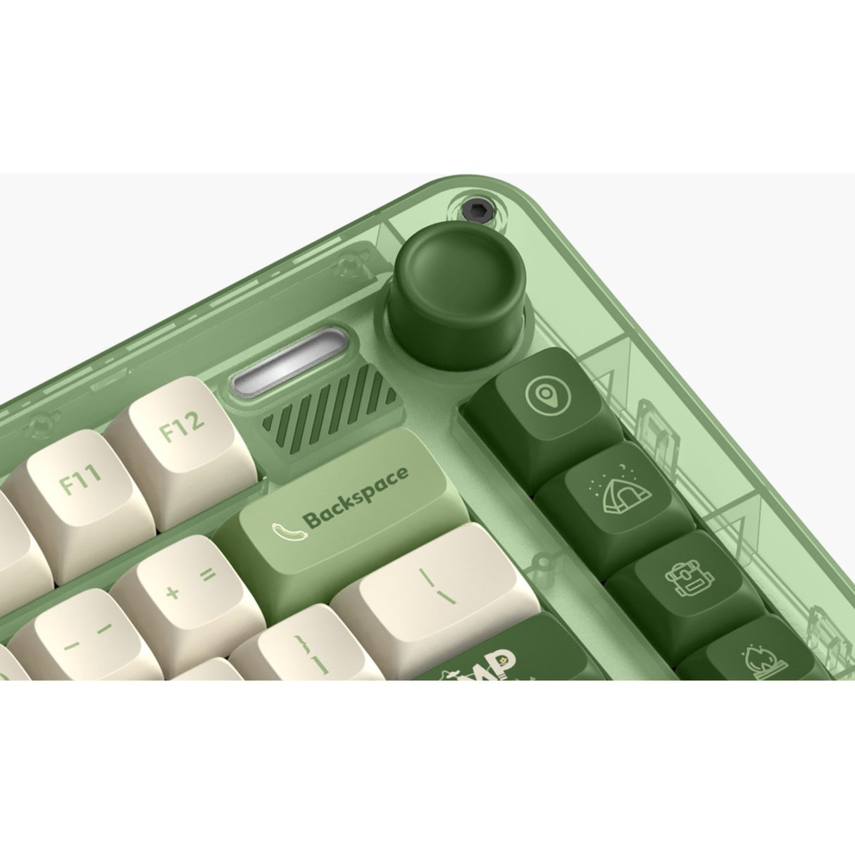 Iqunix zx75 camping wireless mechanical keyboard (groen, us lay-out (qwerty), cherry mx brown, 75%, rgb leds, hot-swappable, double-shot pbt, 2.4ghz | bluetooth 5.1 | usb-c)