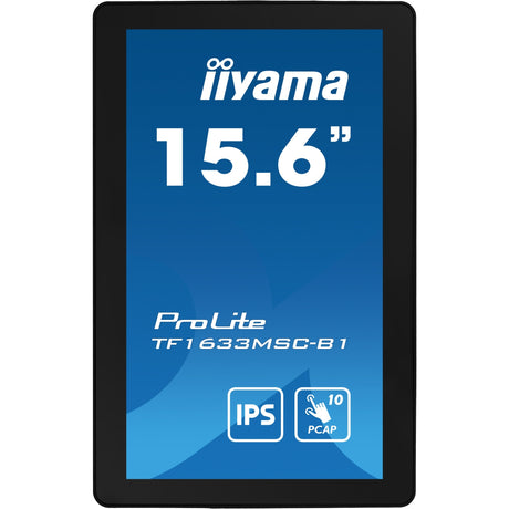 Iiyama prolite tf1633msc-b1 15.6 touchscreen monitor (zwart, 1x displayport, 1x hdmi, 2x usb-a)