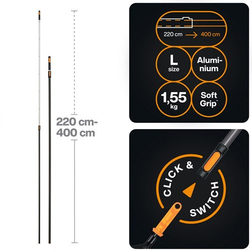 Fiskars oneclick telescoop steel | maat l - 1080672