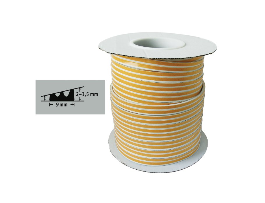 Fix-o-moll Tochtband E profiel 100m x 9 mm 1-3.5mm wit