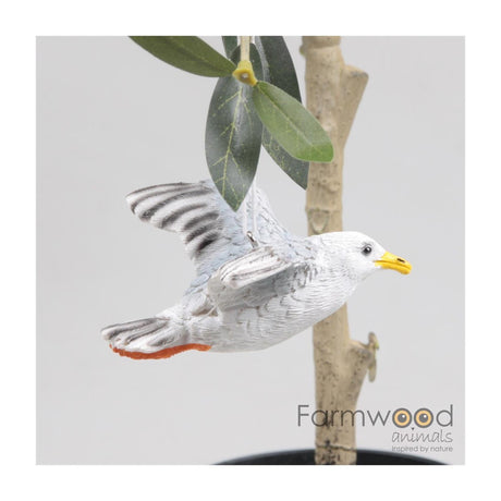Farmwood animals vogel meeuw vliegend 10x10x5cm polyresin