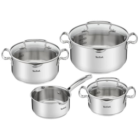 Tefal duetto+ pannenset - 4-delig - geschikt voor inductie - rvs - met deksel