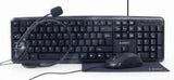 Enzo gembird thuiswerk set zwart toetsenbord muis+mat en headset - 9510121