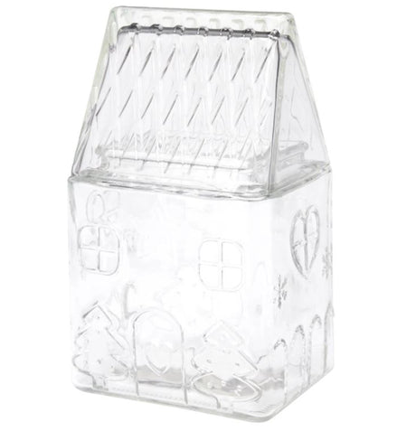 Home styling voorraadpot glas 1500ml kersthuisje