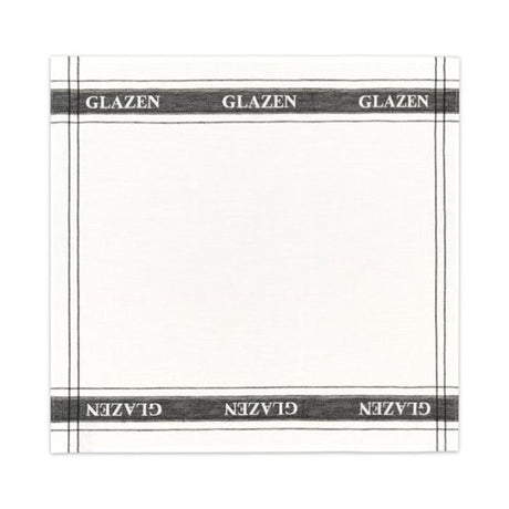 Ddddd theedoek glazen zwart wit 6 stuks
