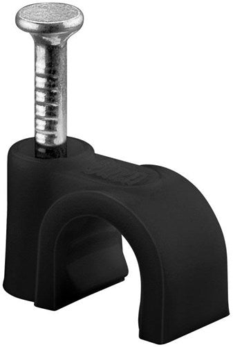 Enzo goobay kabelclip 6mm rond zwart box(100) - 4113231