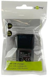 Enzo goobay usb lader haaks dubbel 2,4a zwart - 9550140