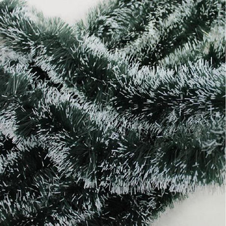 Aro houseware kerstboom guirlande tinsel groen wit 200x9cm per bundel a 10st