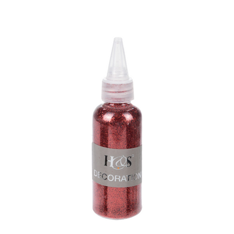 H s glitter klein rood 40gr