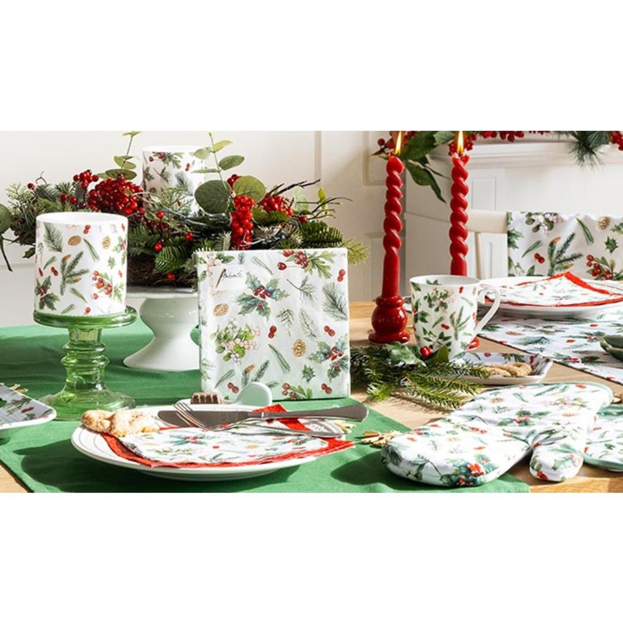 Ambiente ovenwant winter greenery wit