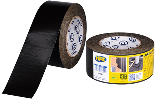 Hpx uv-bestendige pe tape | zwart | 60mm x 25m - us6025 - us6025