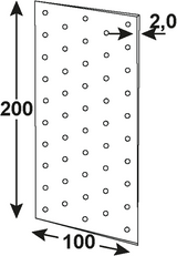 Connex geperforeerde plaat 100x200x2 vz - hv2100