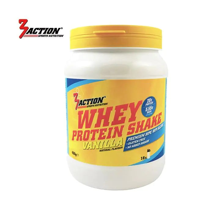 3action whey protein shake vanille 450 gram 1201000050