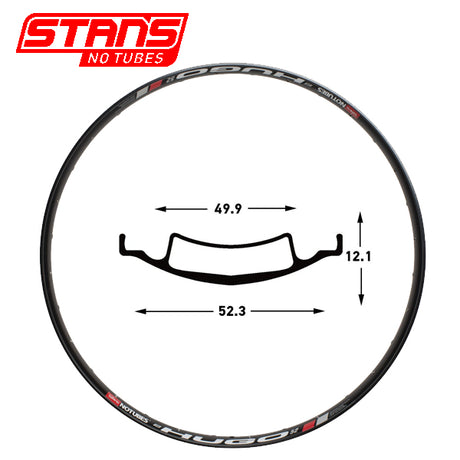 Stans notubes velg hugo 27.5 650b 32h black snt