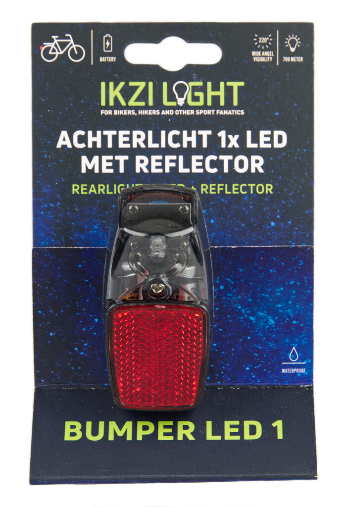 Ikzi Ikzilight achterlicht reflector 1xled rood op kaart