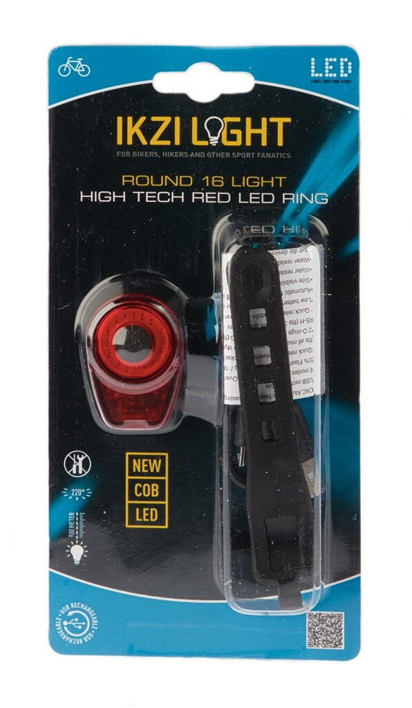 Ikzi IKZI-Light achterlicht Round16 met rode COB LED-ring USB