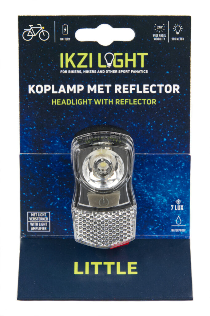 Led koplamp mini klein fel 7lux kroonbout batt. kaart