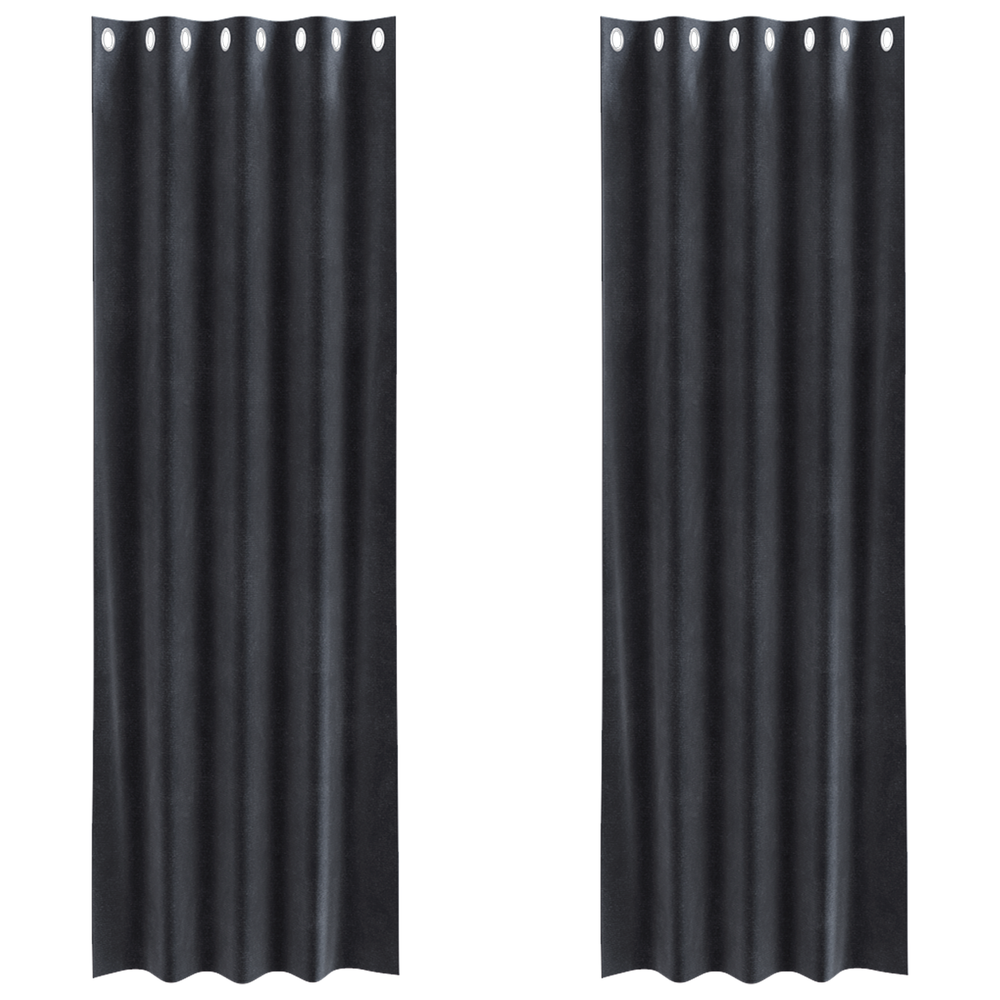 Vidaxl verduisterende gordijnen 2 pcs donkergrijs 140 x 245 cm fluweel