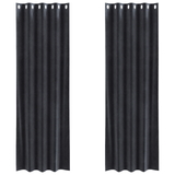 Vidaxl verduisterende gordijnen 2 pcs donkergrijs 140 x 245 cm fluweel