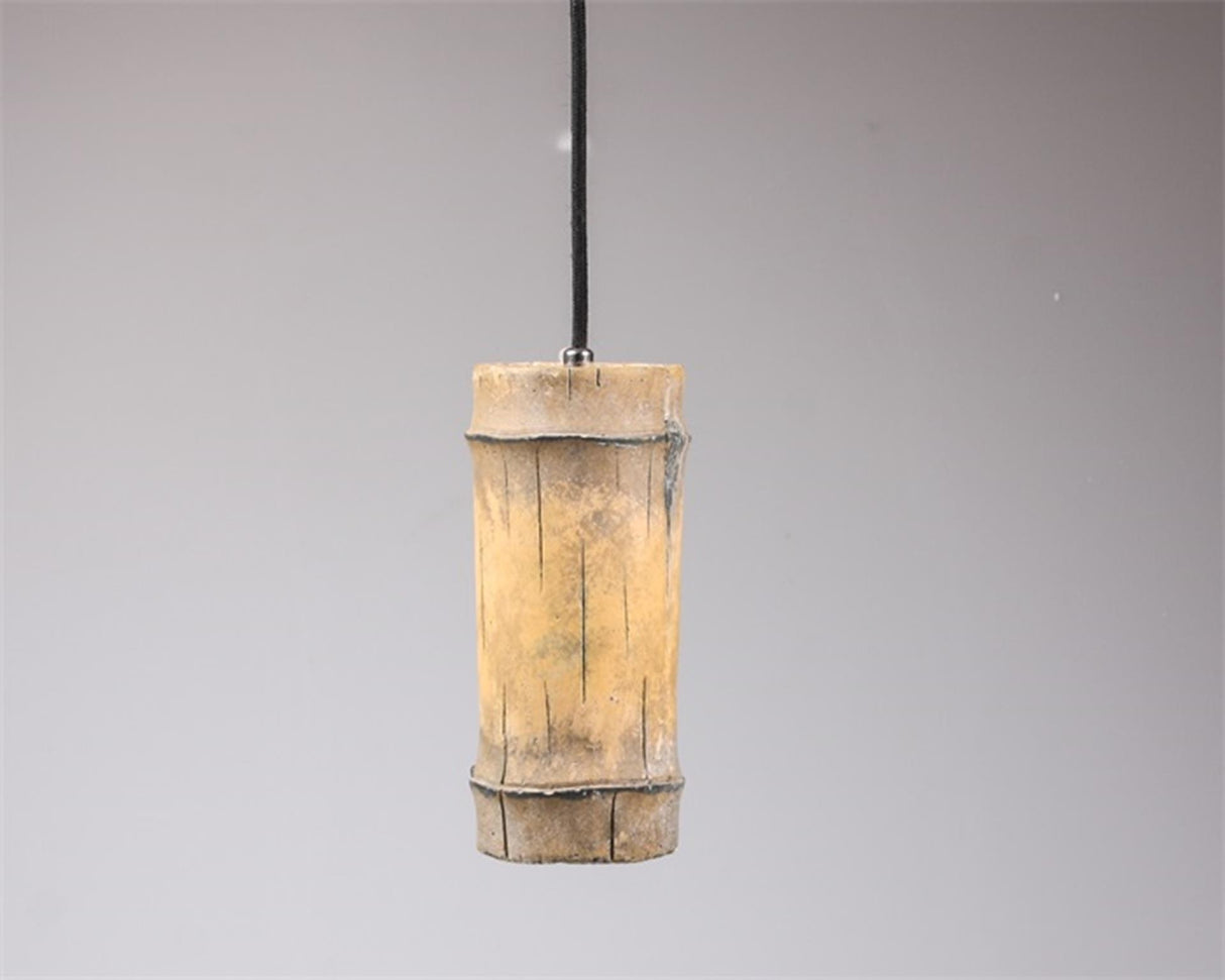 Season inspired decoration hanglamp bamboelook 9x9x26cm