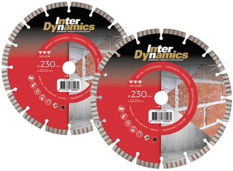 Interdynamics inter dynamics diamantzaag universeel premium beton actieset 230mm - 130230