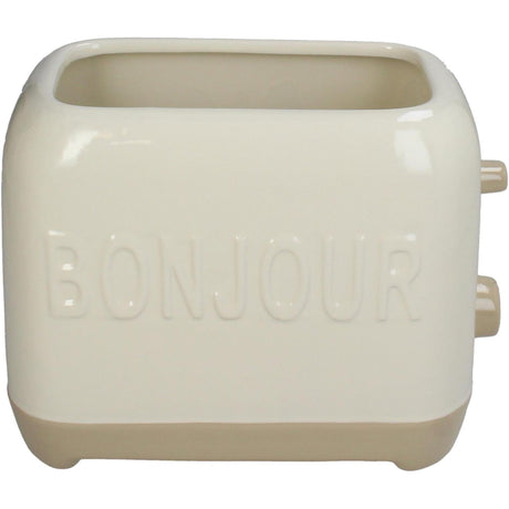 Kersten bloempot toaster fijn aardewerk ivory 22.6x13x17cm
