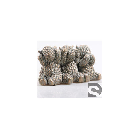 Beeld hooglander horen zien zwijgen 15,5x10x15,5cm goude beton