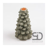 Season inspired decoration kaarsenstandaard 11x11x19 olijfgroen