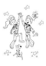 Witte leeuw kleurboek-de kleine astronauten