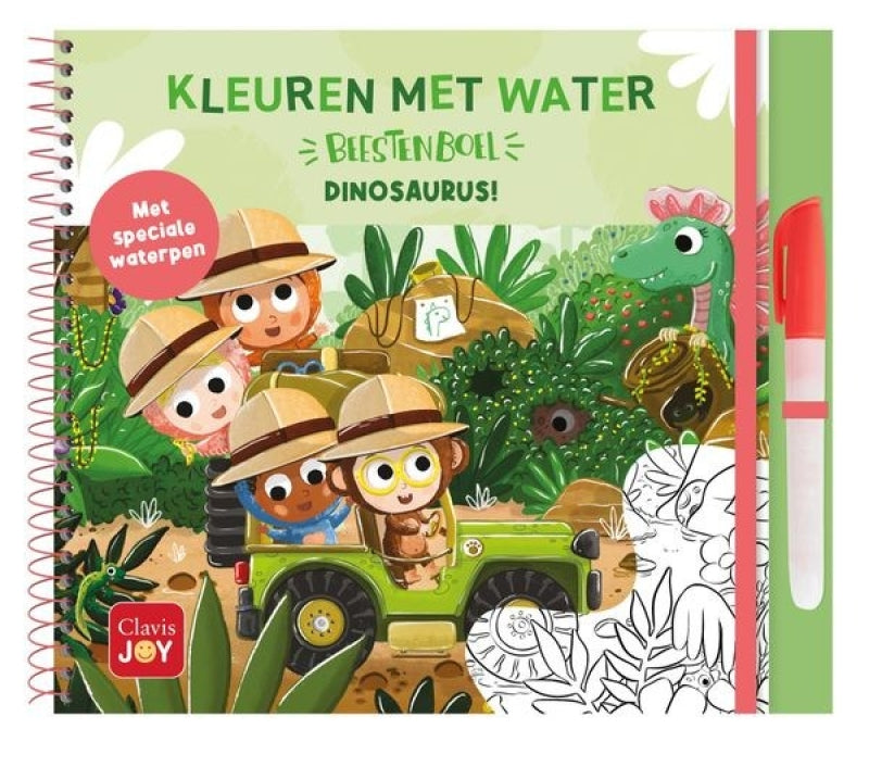 Clavis kleuren met water. beestenboel - dinosaurus!