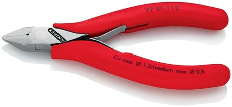 Knipex elektronicazijsnijtang | lengte 115 mm model 2 | facet nee kunststof mantel | spiegelgepolijst | 1 stuk - 77 41 115 - 77 41 115