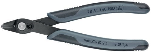 Knipex elektronicazijsnijtang | lengte 140 mm | facet nee | gebruineerd | 1 stuk - 78 61 140 esd 78 61 140 esd