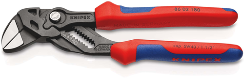 Knipex sleuteltang | 180 mm lengte | tang en schroefsleutel in eén | meer-componentengrepen - 86 02 180 sb