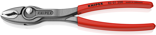 Knipex twingrip verstelbare grijptang | antislip kunststof bekleed | zwart geatramenteerd | lengte 200 mm | zelfbedieningskaart blister - 82 01 200 sb