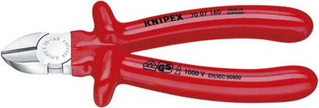 Knipex zijsnijtang verchroomd dompelisolatie, vde-getest 180 mm - 7007180