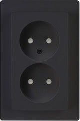 Enzo kopp hk05 mat zwart inbouw stopcontact dubbel - 4621715