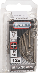 Connex metaalschroef vz-k m4x30 12st a2 - ky4500430