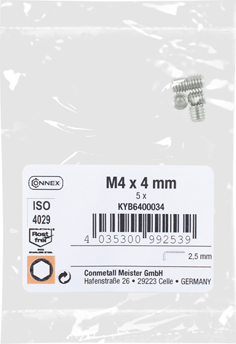 Connex inbusstelbout m4x4 a2 5st - kyb6400034