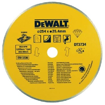 Dewalt volledig diamantschild 250x1,6x25,4mm steen, graniet