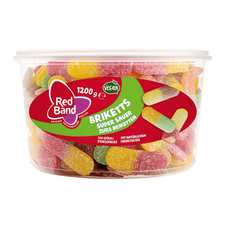 Red band zure briketten snoep - zure mix - silo 200 st