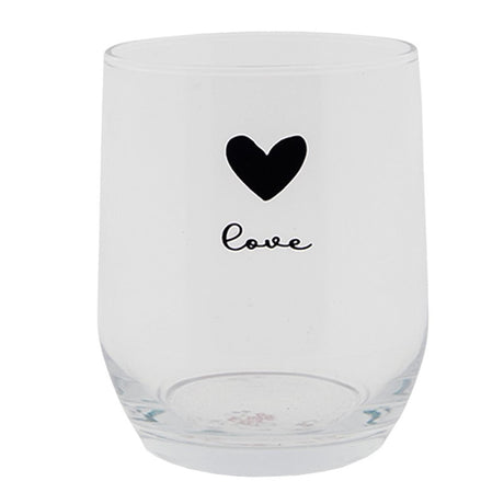 Clayre eef drinkglas hart ø8x9cm 300ml