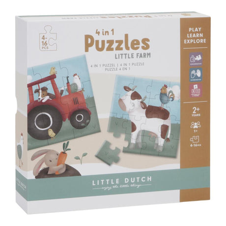 Little dutch tiamo little farm 4 in 1 puzzel fsc
