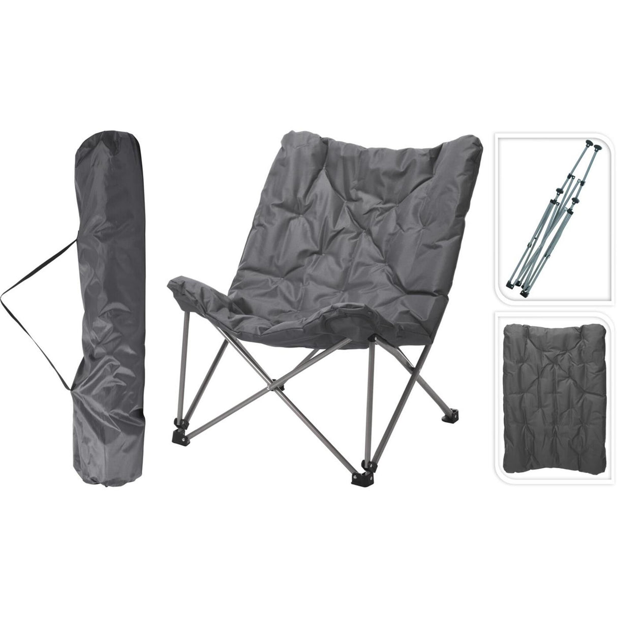 Redcliffs campingstoel opvouwbaar grijs