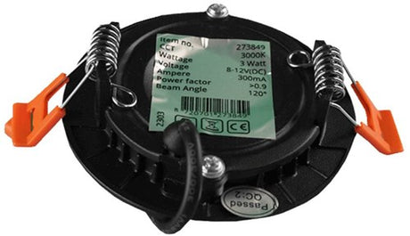 Enzo led panel downlight 3w 3000k incl. driver zwart - led2600