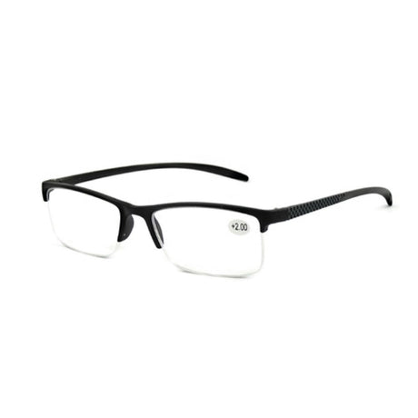 Spectrum leesbril zwart rechthoekig half randloos 3.50