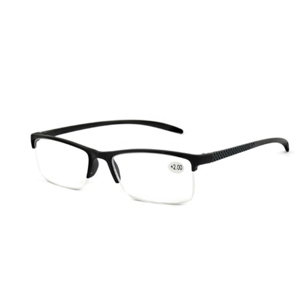 Spectrum leesbril zwart assorti rechthoekig half randloos
