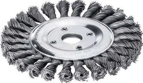 Lessmann ronde borstel | gat d. 125 mm draaddikte 0,5 mm | staal 14 mm | 12.500 omw min | 1 stuk - 473211 473211