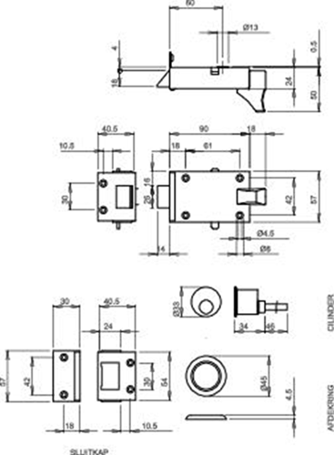 Lips 1757 cilinderoplegslot | dagschoot en schootvergrendeling | dm 60mm | draairichting 1. - 9857023