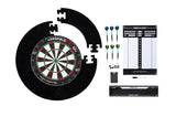 Longfield darts Tournament dartbord met toebehoren zwart 8-delig