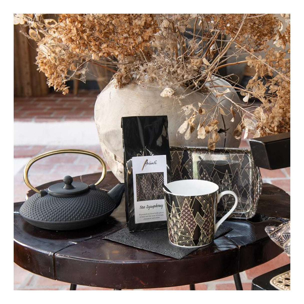 Ambiente kussenhoes luxury trees zwart